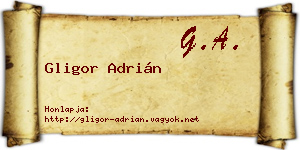 Gligor Adrián névjegykártya
